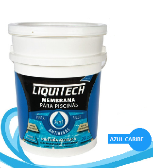 Pintura Membrana para Piscinas 3 en 1 Azul Caribe LIQUITECH 5,3 gl